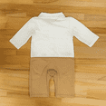 thumbnail image 5 of StylesILove Young Kids 2PC Baby Boy Romper Suit and Jacket with Elbow Patches (Khaki, 2-3 years), 5 of 8