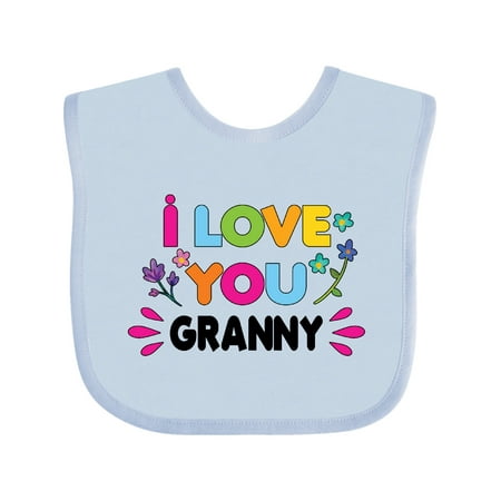 

Inktastic I Love You Granny with Flowers Gift Baby Girl Bib