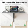 thumbnail image 4 of YANG2 Wall Mounted Folding Table, 31.5" x 23.5" Wood Murphy Desk Drop-Leaf Table, Space Saving Foldable Floating Desk, Wall Desk Fold Down for Small Spaces, Study, Bedroom, Bathroom (Gray), 4 of 9