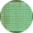 thumbnail image 1 of Ahgly Company Indoor Round Checkered Turquoise Blue Modern Area Rugs, 5' Round, 1 of 4