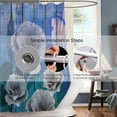 thumbnail image 2 of Rustic Farmhouse Shower Curtain,Floral Shower Curtains Sets for Bathroom,Retro Country Blue Wooden Barn Board Waterproof Fabric Stall Bath Curtain with 12 Hooks 72x72in, 2 of 5