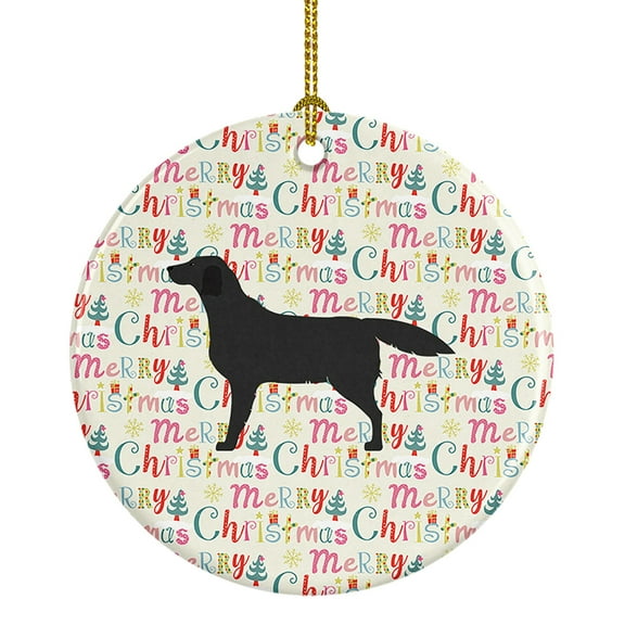 Black Labrador Retriever Merry Christmas Ceramic Ornament 2.8 in x 2.8 in