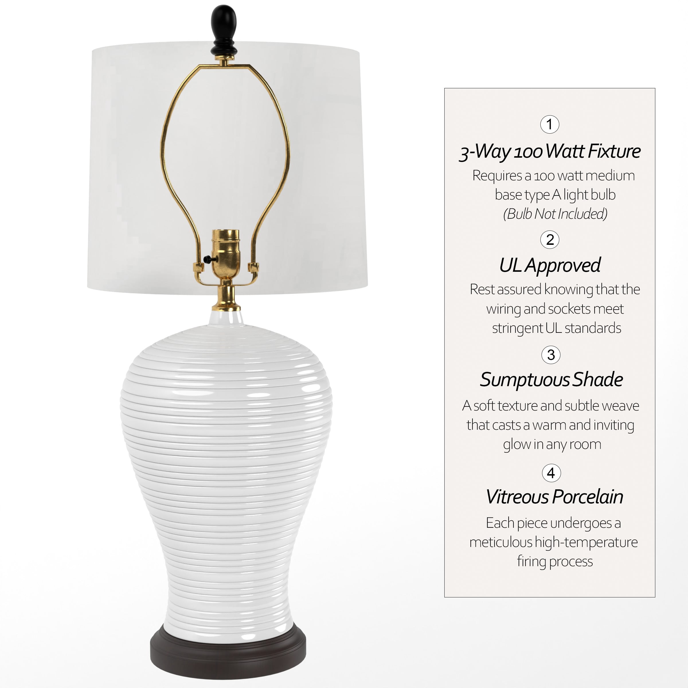 White Ridge Porcelain Lamp