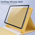 thumbnail image 5 of Funda con teclado y ratón para iPad Mini 4/5, funda de 7,9 pulgadas con teclado Bluetooth inalámbrico desmontable, portalápices, funda inteligente de cuero amarilla, 5 of 5