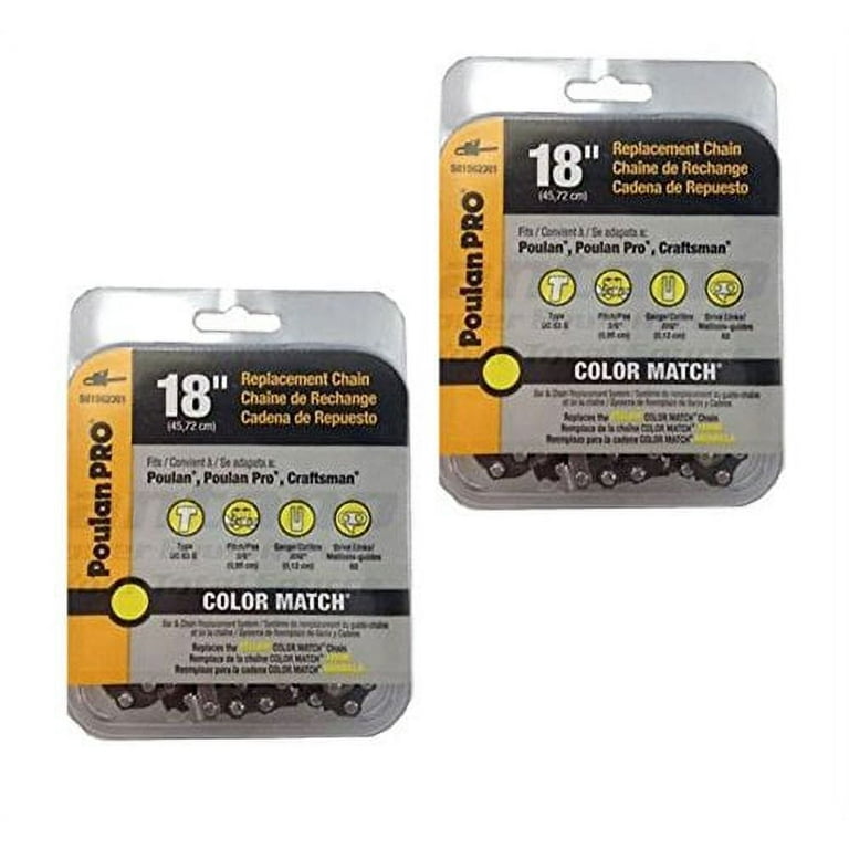 Poulan 62DL Chainsaw 2 Pack OEM Replacement Cutting Chains Saw Bar 581562301 2PK Walmart