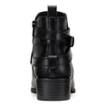 thumbnail image 2 of SUN STONE Womens Black Buckled Straps Pull Tab At Heel Cushioned Saandis Round Toe Block Heel Zip-Up Booties 5.5 M, 2 of 4