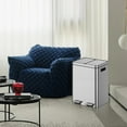 thumbnail image 6 of Trash Can, Garbage Can for Kitchen, 2/3 Compartments for Recycling and Trash, Plastic Inner Buckets and Hinged Lids, Wide Stainless Steel Shape, Silver, 6 of 7