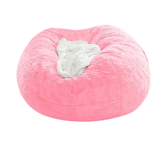 LAMIRO Soft Fluffy Bean Bag Chair for Adults, Lazy Round Bean Bag Chairs with Washable Plush Cover