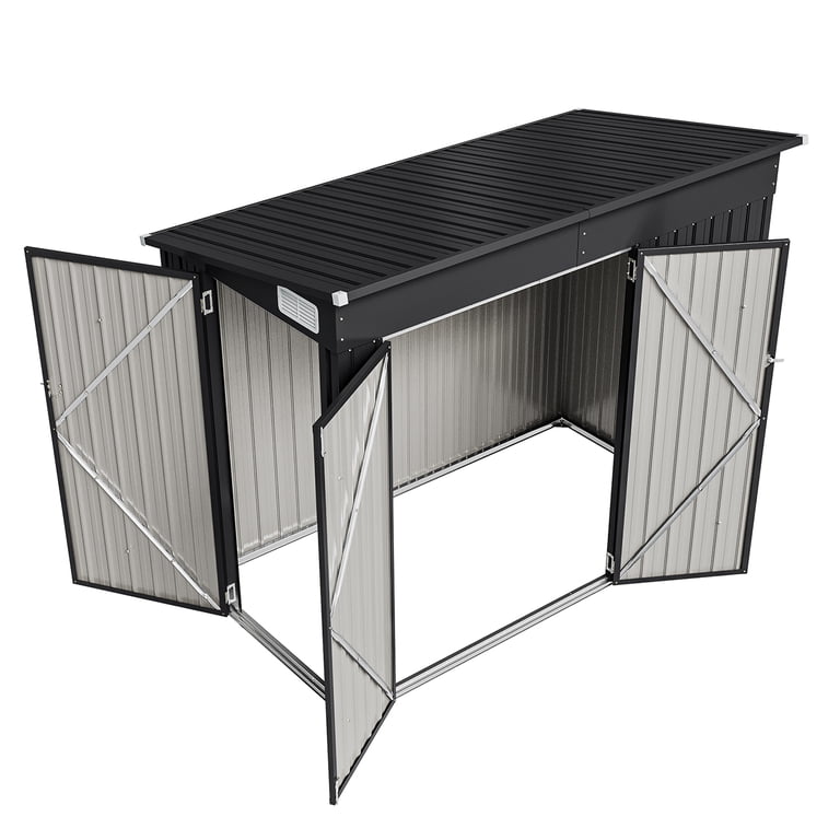 Sunmthink 4'x8' Metal Storage Shed, Outdoor Utility Shed with