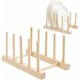 thumbnail image 1 of 2 escurridores de platos de bambú, soporte para platos de madera, soporte para platos de bambú, escurridor de platos de bambú, para cuencos, tazas, tablas de cortar, CD y libros, 1 of 5
