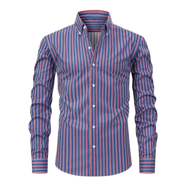 LOVZFMLL Men's Shirts, Solid Fashion Button-Down Shirt, Versatile for Work Business, V-Neck Relaxed Fit Long Sleeve Fall Clothes