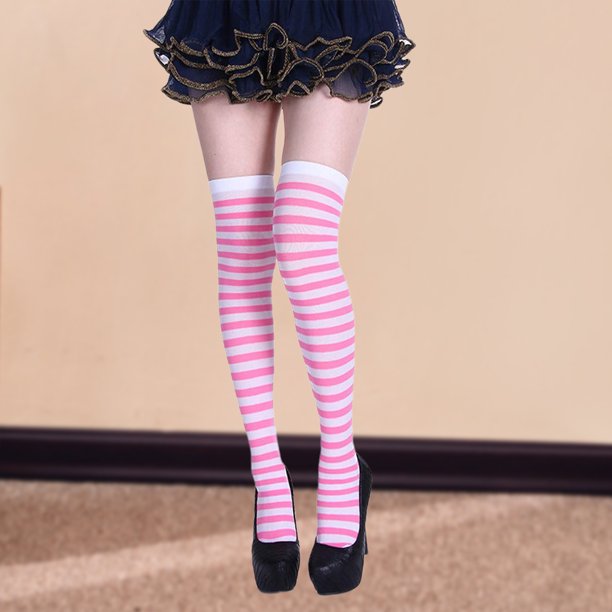 Calcetines De Tubo Medio Medias clásicas para mujer Desodorización elástica transpirable Baja fricción Uso diario Cgtredaw Rosa Claro Talla Única Tubo Largo Rosa Y Blanco para Mujer