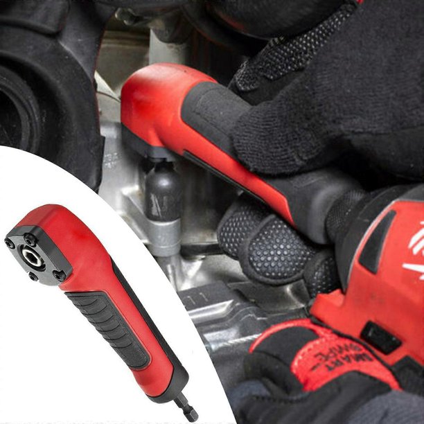 Right Angle Drill Adapter Prevents Breaking for Drill Rivers and Impact Drivers for 1/4 in Hex Shank Accessories