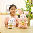 Temacd Rabbit Plush Toy Hold Milk Bottle Cartoon Bunny Doll Plushies
