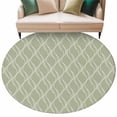 thumbnail image 2 of Sage Green Stripes Lines Round Living Room Rugs 7 ft, Abstract Waves Striped Classic Washable Area Rug with Non-Slip Sturdy Edge Binding Round Carpet for Kitchen Office Bedroom, 2 of 9