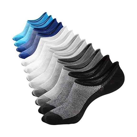Eryueer No Show Sock Low Cut Ankle Short Socks for Men Basic Casual Anti-skid Cotton Socks with Non Slip Grips