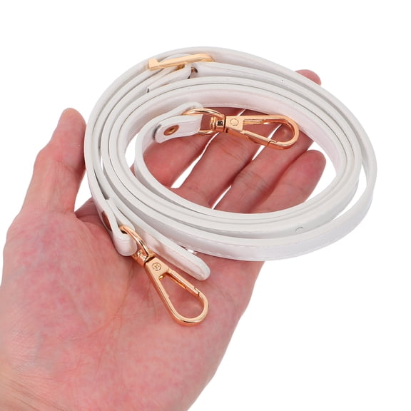 TABLZONE Adjustable Handbag Strap Chain in White PU Material for Crossbody and Shoulder Bag Replacement