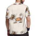 thumbnail image 2 of Wukai Brown Cat Cartoon Print Men's Short-Sleeved Mesh T-Shirt,Quick-Dry Short Sleeve Workout T-Shirt-X-Small, 2 of 8