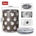 thumbnail image 4 of 12oz Coffee Tumblers Brown Halloween Ghost Pattern Stainless Steel Vacuum Insulated Travel Tumbler Coffee Cups Mug with Lid and Straw with Cleaning Brush for Cold & Hot Drinks, 4 of 5