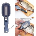 thumbnail image 2 of Escamador de pescado con cuchillo, removedor de escamas de pescado, raspador de escamas de pescado Rojo Verde, 2 of 5