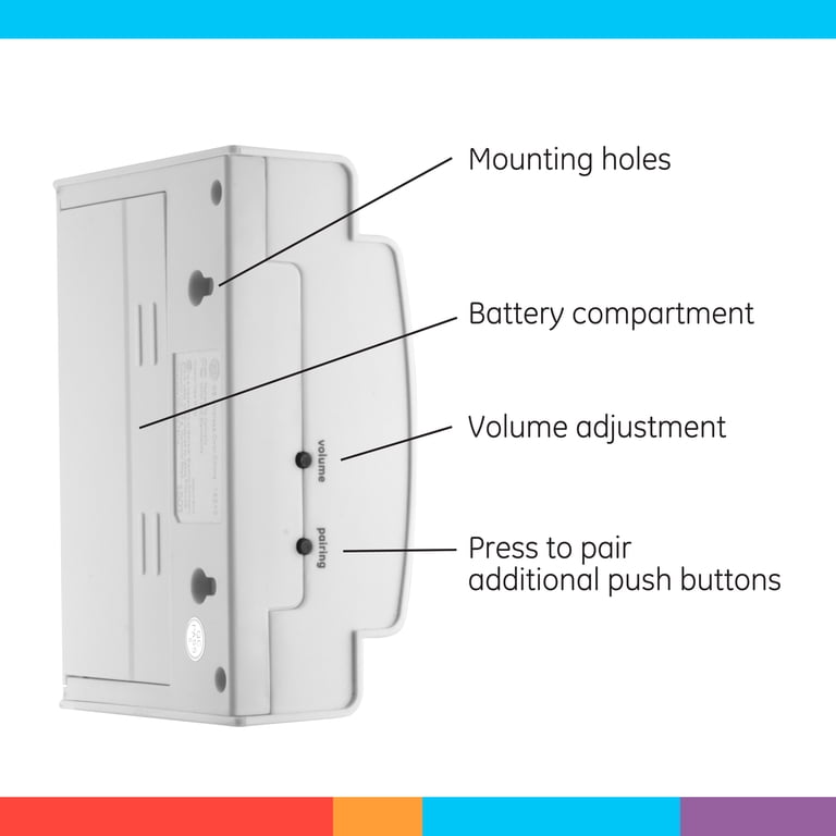 GE Wireless Doorbell Kit, Battery-Operated, 8 Melodies, White photo 4