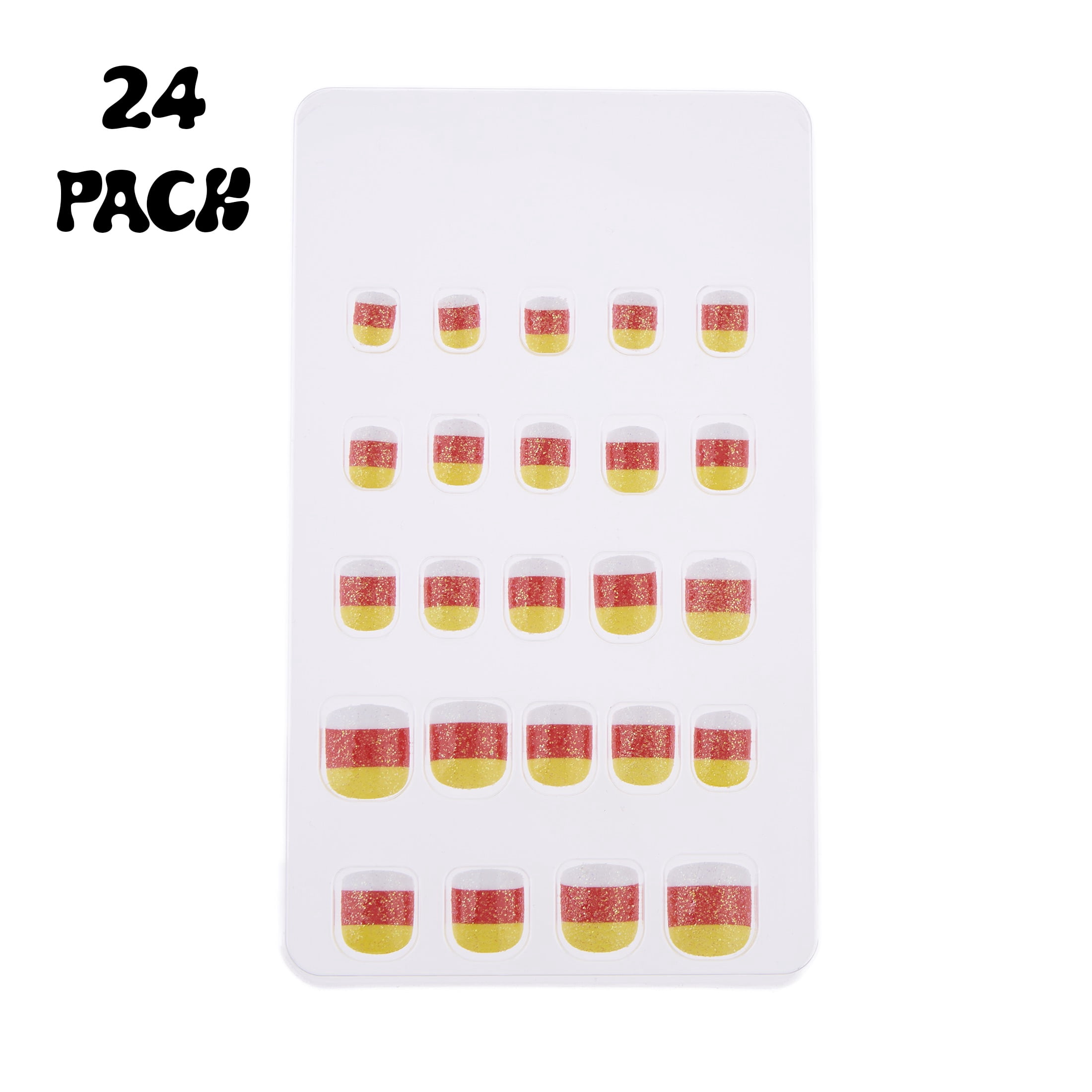 Expressions 24-Pack Self Adhesive Halloween Press-On Nails - Candy Corn