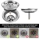 thumbnail image 4 of Set of 2 Kitchen Sink Stopper, 80mm Stainless Steel Kitchen Sink Drain, Anti-Blocking Kitchen Sink Filter Spit Sink Strainer Quick Drain, 4 of 5