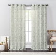thumbnail image 1 of Ivory and Gray Single (1) Window Curtain Panel: Wide 54" x 84", Sheer, Silver Grommets, Branch Design, 1 of 2