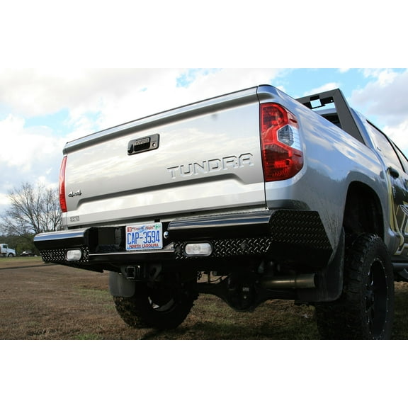 Fab Fours TT14-T2850-1 Black Steel Ranch Rear Bumper Fits 14-18 Tundra Fits select: 2014 ,2016-2017 TOYOTA TUNDRA