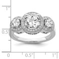 thumbnail image 3 of 925 Sterling Silver Cubic Zirconia Cz Ring Engagement Three Stone, 3 of 7