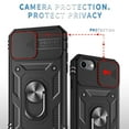 thumbnail image 4 of JTCASES for iPhone 7 Case, Sliding Camera Cover+ Rotating Ring Kickstand + Magnetic Car Mount + Inside Card Holder, Bracket Shockproof Frame Anti-drop PC TPU Heavy Duty Protection, Black, 4 of 11