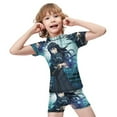 thumbnail image 4 of Demon Slayer Muichiro Tokito Boys 2-Piece Swimsuit Set, Short Sleeve Rash Guard & Swim Trunks, 4 of 7