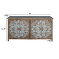thumbnail image 6 of 60"Wood Accent Cabinet with 4 Doors, Brown and antique white Modern Pantry Cabinet, Wood Buffet Cabinet, Media Cabinet, Console Cabinet, Cabinet for Entryway, Living Room, 6 of 9