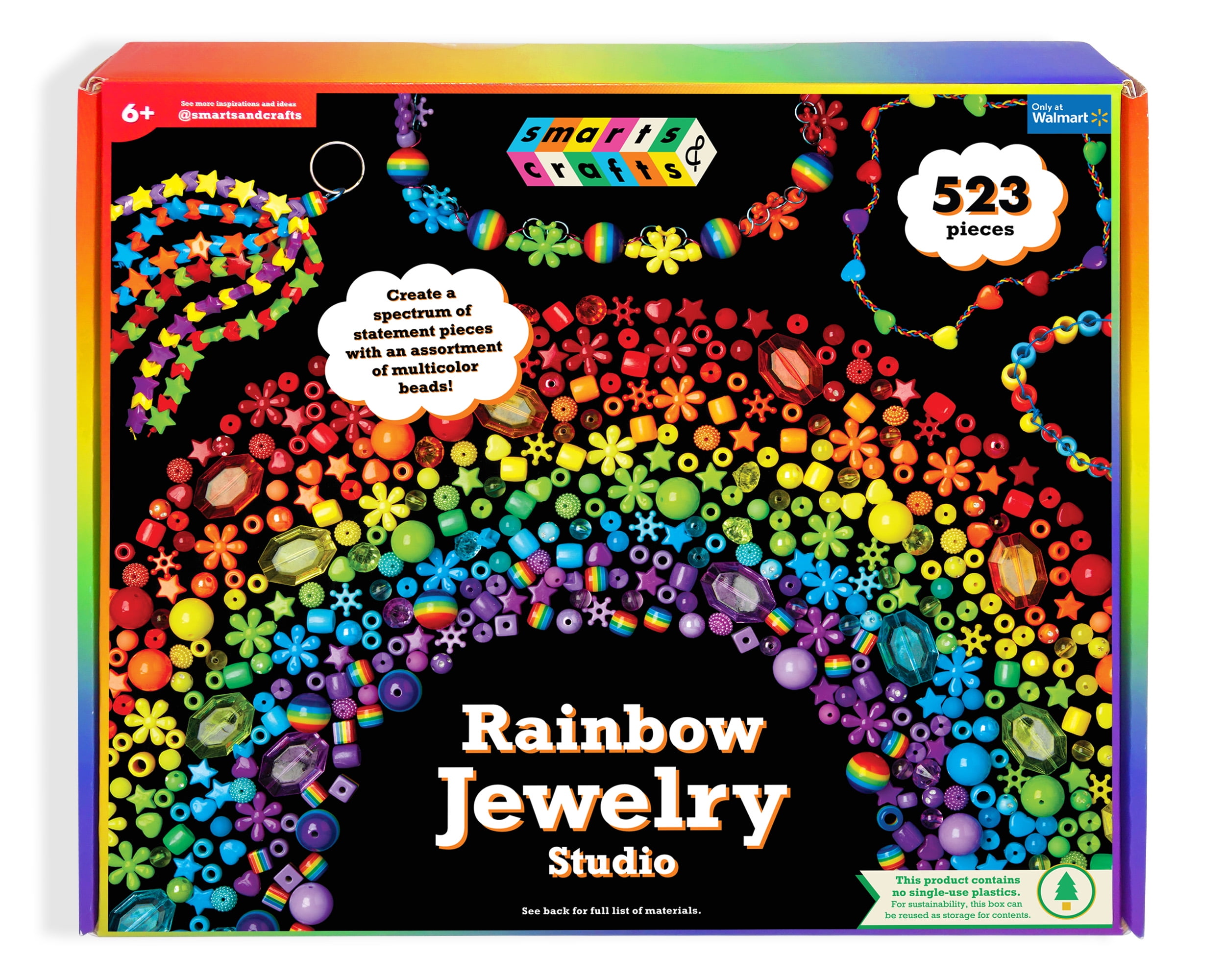 Smarts & Crafts Rainbow Jewelry Studio, 500+ Pieces, MultiColor, Children Ages 6+