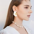 thumbnail image 2 of 3D Large Flower Earrings for Women Chic Petal Statement Earrings Bohemian Elegant Plated Big Alloy Metal Flower Earrings, 2 of 13