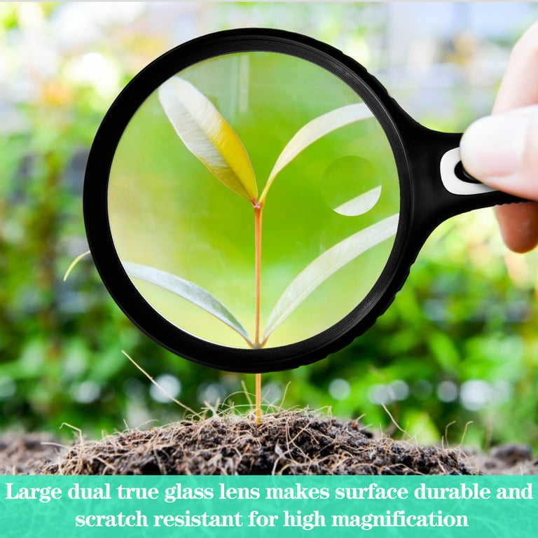 Magnifying Glass with Light, Large Magnifier 5X 15X Handheld