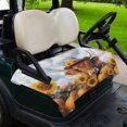 thumbnail image 2 of Golf Cart Seat Covers for 2 Seater,Fall Cow Sunflower Soft Microfiber Cart Seat Towel Blanket,Thanksgiving Pumpkin Blue Sky Absorbent Breathable Non Slip Bench Seats Protector for Golf Course 51"x31", 2 of 9