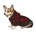 thumbnail image 7 of Fotbe Rose Print Small Dog Sweater Hoodies Pet Grey Hooded Soft Fleece Sweatshirts with Pocket Fall Winter Puppy Cat Sweaters Warm Clothes-X-Large, 7 of 7