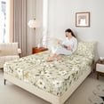 thumbnail image 4 of Manfei Girls Chic Floral Blossoms 3pcs Twin Sheet Sets,Spring Graden Twin Fitted Sheet,Retro Vintage Breathable Flat Sheet,Breathable Home Decor, 4 of 7