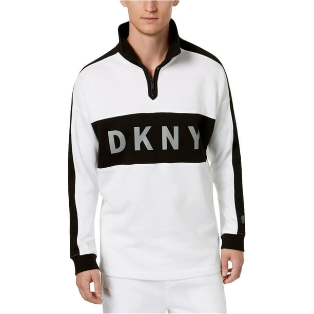 DKNY - Sudadera con cremallera para hombre, color blanco, grande DKNY Camisa de entrenamiento