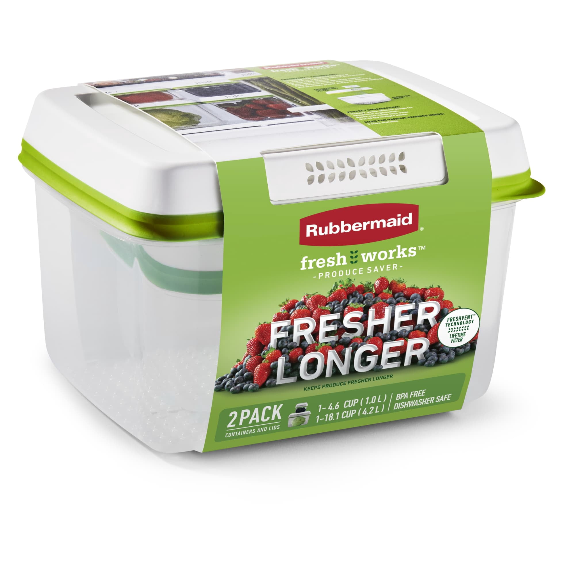 Rubbermaid FreshWorks Produce Container Set, 4 Pieces