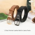 thumbnail image 5 of 2 Pack Women Leather Belt, Fashion Ladies Belt with Pin Buckle for Jeans Pants, 5 of 7