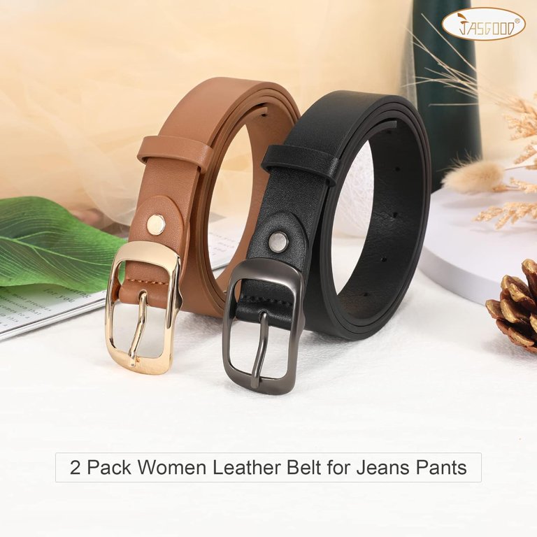 2 Pack Women Leather Belt, Fashion Ladies Belt with Pin  display picture 3