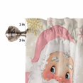 thumbnail image 5 of Merry Christmas Kitchen Curtains and Valances Set, Pink Santa Claus Leaf Winter Snowflake Linen Rod Pocket Window Valance Window Curtain Panels for Living Room Bedroom Laundry, 27.5x24in, 3 Pieces, 5 of 7