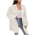 thumbnail image 4 of Men Hooded Cardigan Oversized Fuzzy Fleece Blanket Hoodie Jacket Plush Sherpa Winter Fall Coat Soft Outerwear, 4 of 7