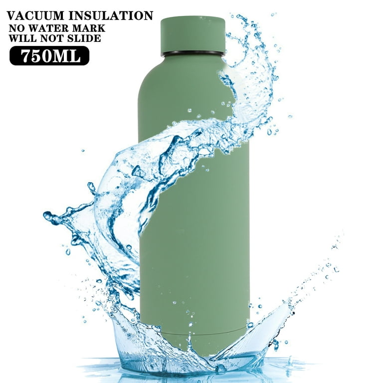Stainless Steel Water Cup Double Wall Vacuum Insulated Water Bottle 500/750ml Metal Sports Drink Bottle Lightweight Fashion Leak-Proof Hot Cold Water