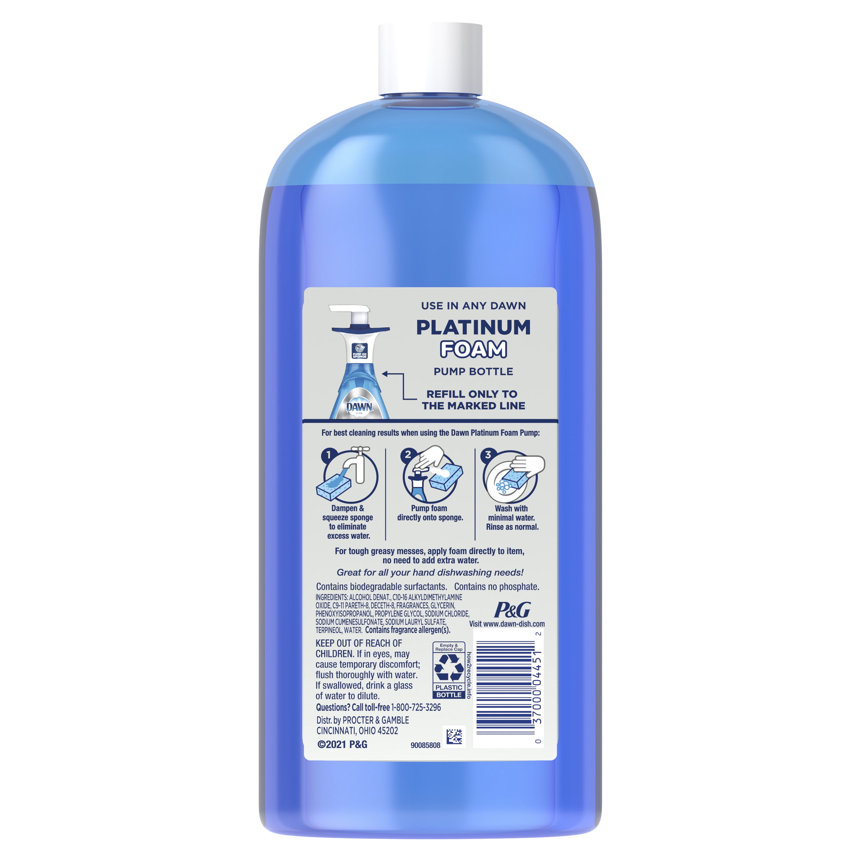 Dawn Direct Foam Dish Soap, Dishwashing Liquid, Grease Removal, Fresh Rain, 915 mL