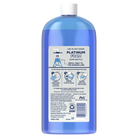 Dawn Platinum Dishwashing Foam, Fresh Rapids Scent, 30.9 fl oz