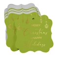 thumbnail image 3 of Inkdotpot Pack Of 50 Real Gold Foil Bracket Shape Paper Tags Merry Christmas & Happy Text Favor Hang Tags, 3 of 7
