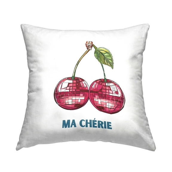 Stupell Industries Ma Cherie & Cherries Decorative Printed Throw Pillow Design by Amelia Noyes